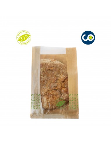 Sac kraft avec fenêtre biodégradable et compostable avec impression générique