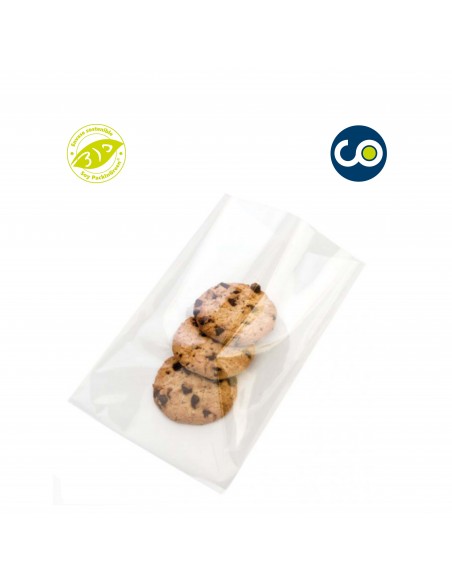 Flat compostable cellophane bag