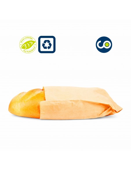 Bolsa de papel kraft sin ventana sin impresión para panadería
