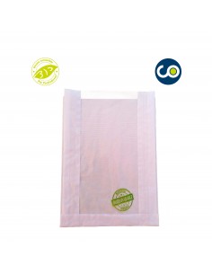 Sac kraft avec fenêtre biodégradable et compostable avec impression générique